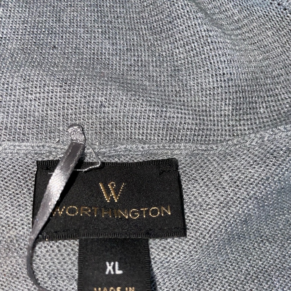 NWOT GRAY OPEN KNIT CARDIGAN - Picture 7 of 9